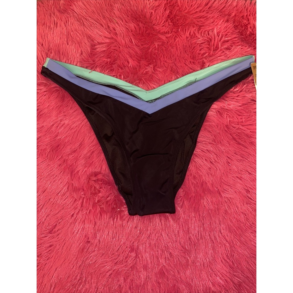 PINK‎ Victorias Secret Nwt Black V Front Sexy Itsy Swim Bikini Bottom XXL